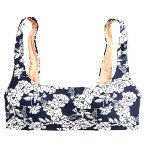 J.Crew Squareneck Bikini Swim Top in Magnolia Floral Navy NWT Size 3X BF129 - Picture 10 of 10